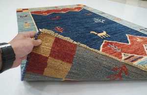 พรมขนสัตว์ถักนิตติ้งแบบชาวอัฟกานิสถานลายชนเผ่าสีน้ำเงินกรมท่า - Product Image 2