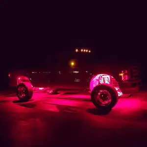 Bộ Đèn LED Đá Màu Đỏ Cho Xe Jeep Xe Tải Địa Hình Xe Hơi ATV SUV Đèn Phát Sáng Dưới Cơ Thể Đèn Chiếu Sáng Chắn Bùn Đường Mòn