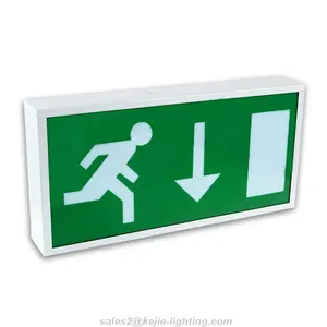 IP20 wall mounted emergency exit sign box with LED or fluorescent lamp