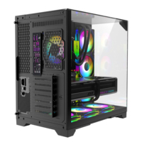 Boîtier d'ordinateur de jeu de luxe au design nouveau, 3 côtés en verre trempé, vue complète, compatible avec un radiateur de 360 mm, boîtier PC gamer ATX