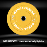 Ensemble de plaques de poids en caoutchouc standard IWF, colorées et codées, pour la musculation, la salle de sport et le CrossFit