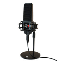 Microphone à condensateur à large diaphragme Tenlamp PKPRO 26 mm avec tête plaquée or, alimentation fantôme, USB/XLR double circuit pour gaming, streaming et podcast