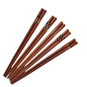 Baguettes Yuanjin en bois massif faites à la main, 10 pièces, bois de santal rouge, bois de aile de poulet, antidérapantes, ustensiles à sushi - Product Image 5
