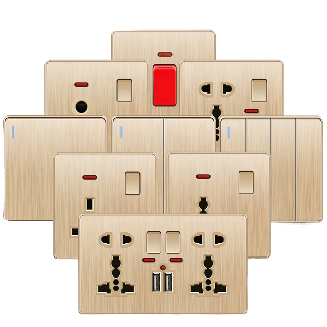 New Design Ultra-Thin Wall Switch Frameless Large Plate Sanding Plastic Material Waterproof Max. Current 10A Max. Voltage 250V