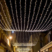 Guirlandes lumineuses cascade blanches, connecteur en T, blanc chaud 2700K, câble en caoutchouc, taille personnalisée, raccord mâle-femelle, pour Noël