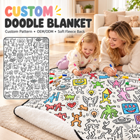 Kit de Bricolage Couverture Personnalisable OEM ODM à Colorier Soi-même en Polaire Sherpa – Plusieurs Options de Tissus pour Personnalisation de Marque et Cadeaux