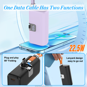 Nuevo <span class=keywords><strong>cargador</strong></span> portátil pequeño 2025 para teléfono Mini banco de energía 4000mAh 22.5WPD Cable incorporado <span class=keywords><strong>cargador</strong></span> de viaje aprobado por la aerolínea - Product Image 6
