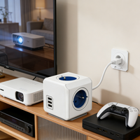 Multiprise Cube Française 3 Prises CA 4 Ports USB-C Charge Rapide Certifiée CE pour Bureau Français