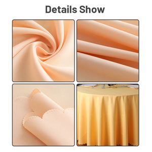 2024 Wholesale <b>Round</b> Tablecloth White 120 Inch Wedding Polyester Banquet <b>Table</b> <b>Cloth</b> Cover for Hotel - Product Image 5