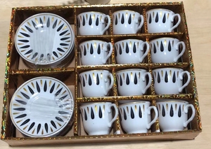 Giá rẻ đầy màu sắc Arabic Bộ trà của 12/24 cái 90CC gốm cốc cà phê và chiếc đĩa đặt - Product Image 5