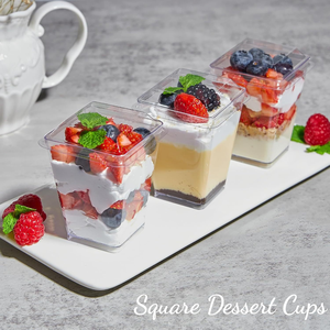 ถ้วยพลาสติก PS ใสแบบใช้แล้วทิ้ง สี่ด้าน สำหรับใส่ของหวานและไอศกรีม พร้อมฝาปิด สำหรับ<span class=keywords><strong>ร้าน</strong></span><span class=keywords><strong>เค้ก</strong></span> กาแฟ และของหวาน - Product Image 1