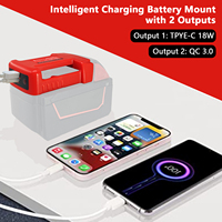 Adaptateur de chargeur USB compatible avec la batterie Milwauke 18V, double port de sortie avec interface de charge USB et USB C