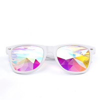 Lunettes carrées de Concert, lunettes de soleil kaléidoscope, lentille en cristal différente, fête Rave, prisme en verre réfléchissant optique coloré