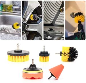 Cepillos de limpieza amarillos de 4 pulgadas, 6 uds., Kit de cepillo de lavado de coches eléctricos, juego de accesorios de cepillo eléctrico para esquinas de suelo de baño, coche de <span class=keywords><strong>cocina</strong></span> - Product Image 6