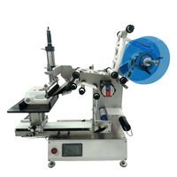 Machine d'étiquetage semi-automatique à glissière pour bouteilles carrées et boîtes, étiqueteuse double face