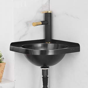 Lavabo da Parete Moderno Salvaspazio in Acciaio Inox 304 Nero Opaco di Forma Irregolare per Camper e Case Mobili 20-25cm - Product Image 5