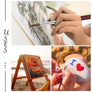 Bộ cọ vẽ màu nước 3 chiếc Kolinsky mới năm 2022, có thể in logo tùy chỉnh, lông chồn, cán ngắn - Product Image 4