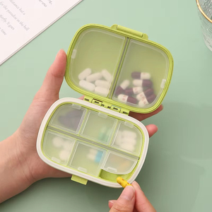 Logo stampato personalizzato portatile Mini pillole Organizer caso viaggio 8 griglie scatola pillola <span class=keywords><strong>per</strong></span> Tablet <span class=keywords><strong>contenitore</strong></span> di conservazione medicina dispenser - Product Image 4
