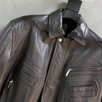 Veste en cuir véritable de mouton souple vintage Jxwatcher printemps-automne, veste bomber personnalisée, fermeture éclair, courte, surdimensionnée, style motard