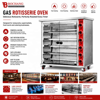 Four à rôtir au gaz professionnel à 6 étages pour poulet, en acier inoxydable, rôtissoire automatique pour restaurant