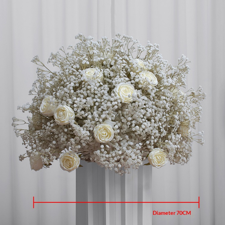 Boule de fleurs gypsophile de 70 cm