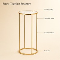 Support de présentation de centre de table de mariage doré, support à fleurs en métal, ensemble de 3 socles ronds cylindriques pour gâteaux, pour la décoration de fête et de la maison