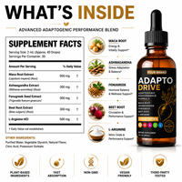 Compléments alimentaires naturels à base de plantes, racine de maca, ashwagandha, vitalité, gouttes orales, équilibre du stress quotidien, vitalité naturelle pour adultes