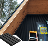 Revestimiento de Pared Impermeable para Exteriores, Paneles de Pared Acanalados de Madera Coextruida WPC