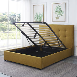 Lit capitonné structuré unique |   Tête de lit moderne et moelleuse avec support en bois - Product Image 4