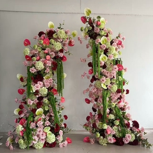 Arco de Flores Artificiales Realistas de la <span class=keywords><strong>Serie</strong></span> Monet de Loto Silvestre, Decoración de Flores de Jardín Verdes para Arreglos de Boda Estilo Bosque - Product Image 3