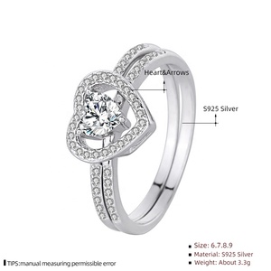 GR106 explosivo europeo y <span class=keywords><strong>americano</strong></span> 925 plata esterlina mujeres pareja anillos Zirconia boda diamante par mano adornos - Product Image 6