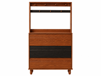 Meuble à chaussures et porte-manteau autoportant en bois massif de style Mid-Century français pour entrée de maison