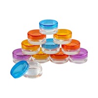Pot cosmétique vide en plastique PS 3g 5g, forme diamant, coloré, pour crème et lotion, avec bouchon à vis, personnalisable avec logo