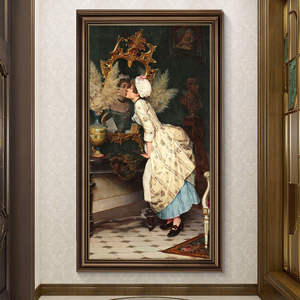 Reproducción de Arte de Pared Retro: Pintura al Óleo de Retratos de Figuras de la Corte Francesa de Calidad Museo, Hecha a Mano sobre Lienzo, para Pasillos de Hotel - Product Image 1