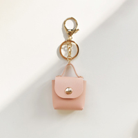 Porte-clés de sac à main en cuir PU de plusieurs couleurs avec mousqueton Porte-clés porte-monnaie