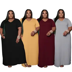 2023 bayanlar yaz kısa kollu zarif elbise şişman kadın için süper artı boyutu Maxi elbise
