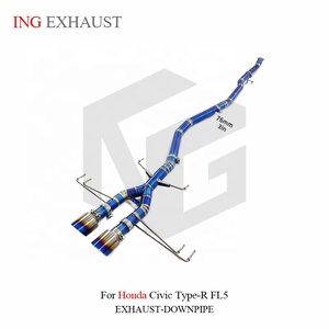 ระบบท่อไอเสียแบบ CatBack ไทเทเนียม ING ขนาด 76 มม. สำหรับ Honda Civic Type-R FL5 น้ำหนักเบาพิเศษ อะไหล่สมรรถนะสูง ขายส่ง - Product Image 2