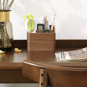 Huina Modern Multi-Functional Creative Wooden <b>Pen</b> Holder Solid Wood Desktop Remote Control Storage <b>Box</b> Organizer Customizable - Product Image 3