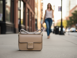 Borsa a Tracolla da Donna in Microfibra Sintetica con Chiusura a Fibbia, Monospalla, per Tutte le Stagioni, Tinta Unita - Product Image 2