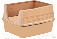 Meuble de rangement rustique moderne simple pour salle de bain, meuble dissimulé en bois massif multifonctionnel pour litière de chat