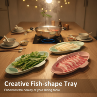 Plateau de cuisine double couche en plastique, égouttoir à plusieurs niveaux en forme de poisson, design moderne et minimaliste, multi-usage, pour la maison et l'industrie