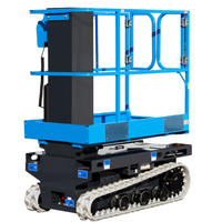 JIALITE Élévateur à mât vertical sur chenilles AMWP4C-6110 Électrique en acier au carbone avec commandes proportionnelles, zéro virage, frein automatique et fonction d'urgence