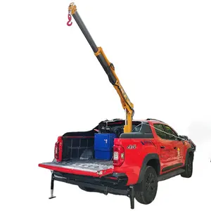 800kg Lifting Truck Mounted Crane With DC12V DC24V Pump Station Mini Pickup Truck Crane Folding Boom