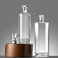 Etiqueta Adhesiva Personalizada para Botella de Vidrio de 500 ml y 750 ml para Ron, Vodka, Whisky, Tequila, con Corcho, Serigrafía, Botella para Licores