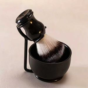 Ensemble de brosses à barbe pour homme, rasoir manuel, brosse à barbe en poils de blaireau, bol à mousse en acier inoxydable, support pour brosse à barbe, savon à raser - Product Image 2