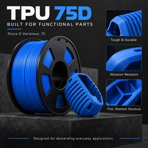 Filament d'imprimante 3D FDM en polyuréthane thermoplastique TPU 75D 1,75 mm 1 kg, bobine résistante et durable - Product Image 1
