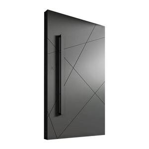 Puerta de <span class=keywords><strong>Entrada</strong></span> para Villa, de Aluminio Fundido, Descentrada, Contemporánea, Inteligente, Blindada, con Pivote Central, Intrincadamente Tallada, Negra, con Aislamiento Térmico - Product Image 5