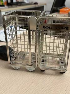 Cheap Collapsible Wheeled Compact Portable Steel Mesh Shopping Cart with 4 Wheels Foldable Luggage <b>Trolley</b> - Product Image 1