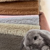 Tissu en fausse fourrure de lapin doux, tissu en velours pelucheux pour jouets, vêtements, textile de maison