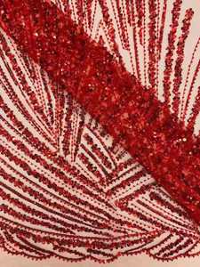 Váy Cưới Đính Cườm Vải 3D Hoa Đính Cườm Vải Ren Làm Bằng Tay Ren Thêu Vải Tuyn Cho Ăn Mặc Làm - Product Image 5